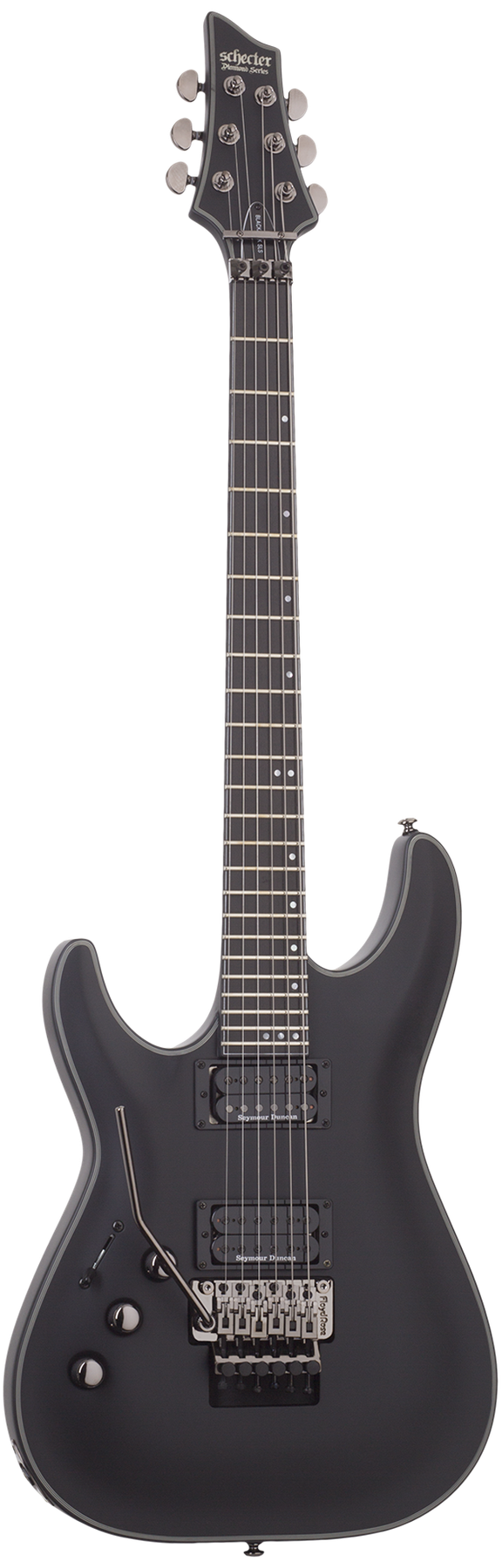 Schecter Blackjack SLS C-1 FR P left-handed electric guitar in Satin Black (SBK)