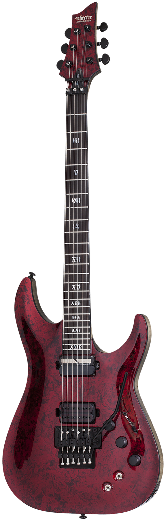 Schecter C-1 FR S Apocalypse left-handed electric guitar in Red Reign