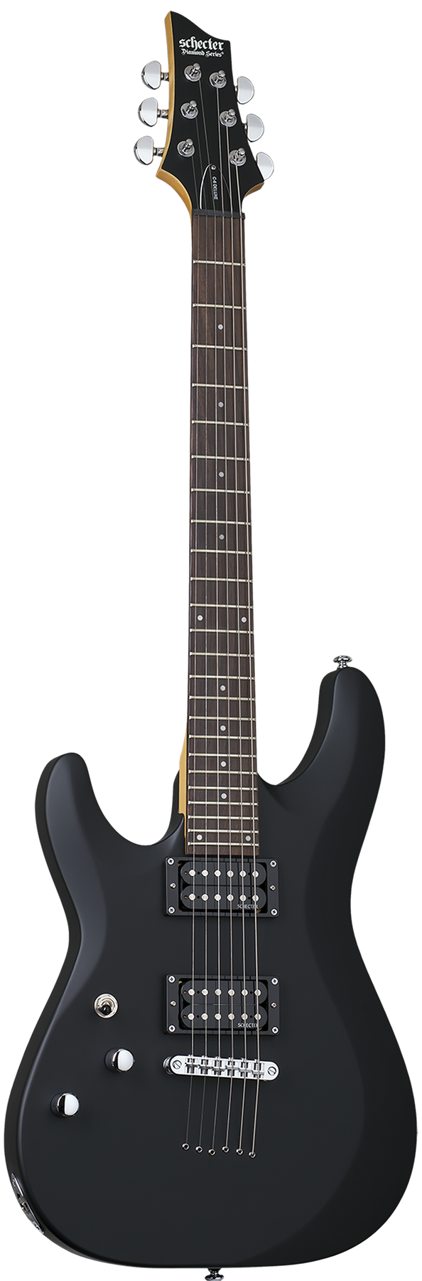 Schecter C-6 Deluxe left-handed electric guitar in Satin Black