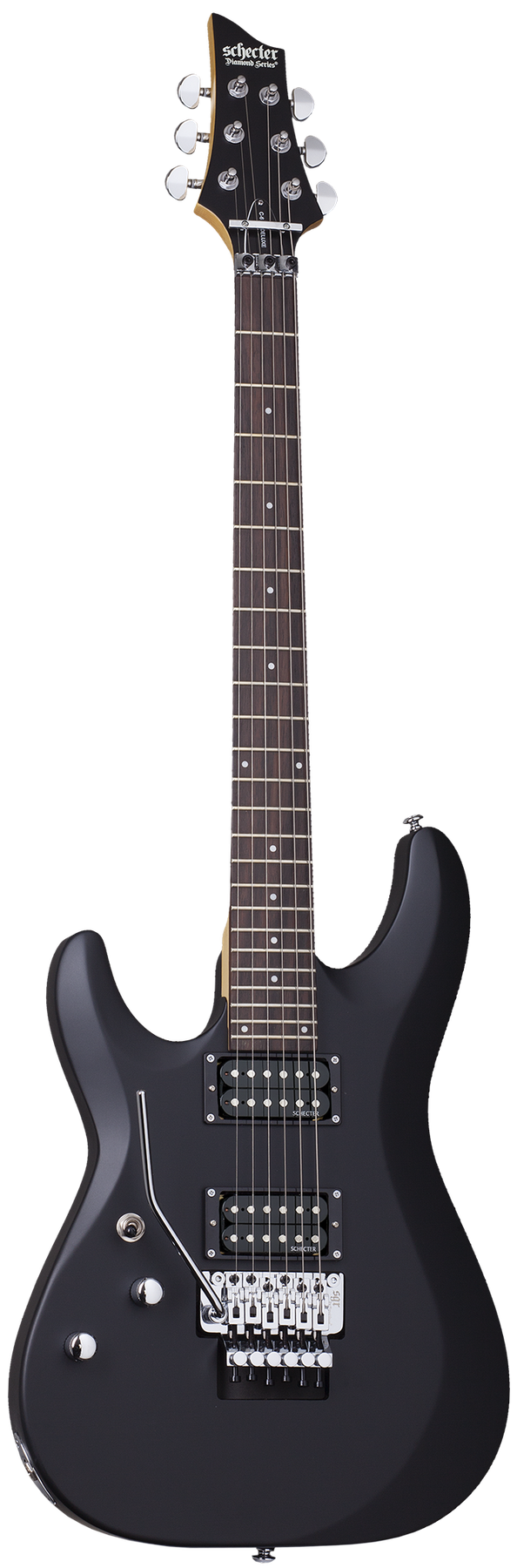 Schecter C-6 FR Deluxe left-handed electric guitar in Satin Black