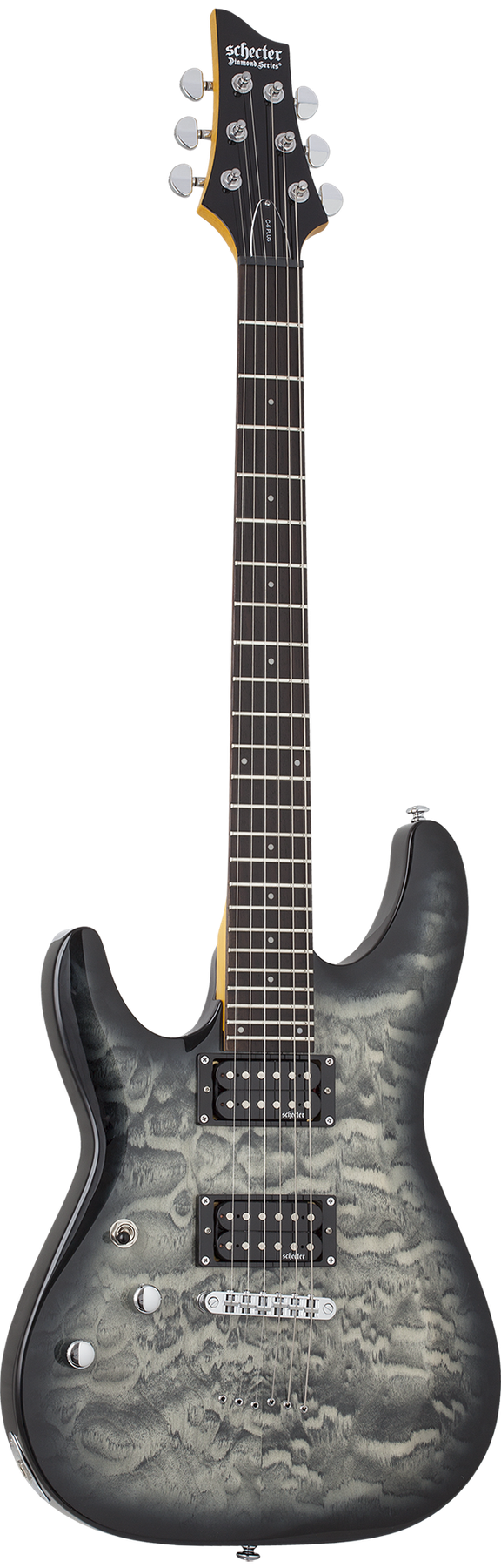 Schecter C-6 Plus left-handed electric guitar in Charcoal Burst