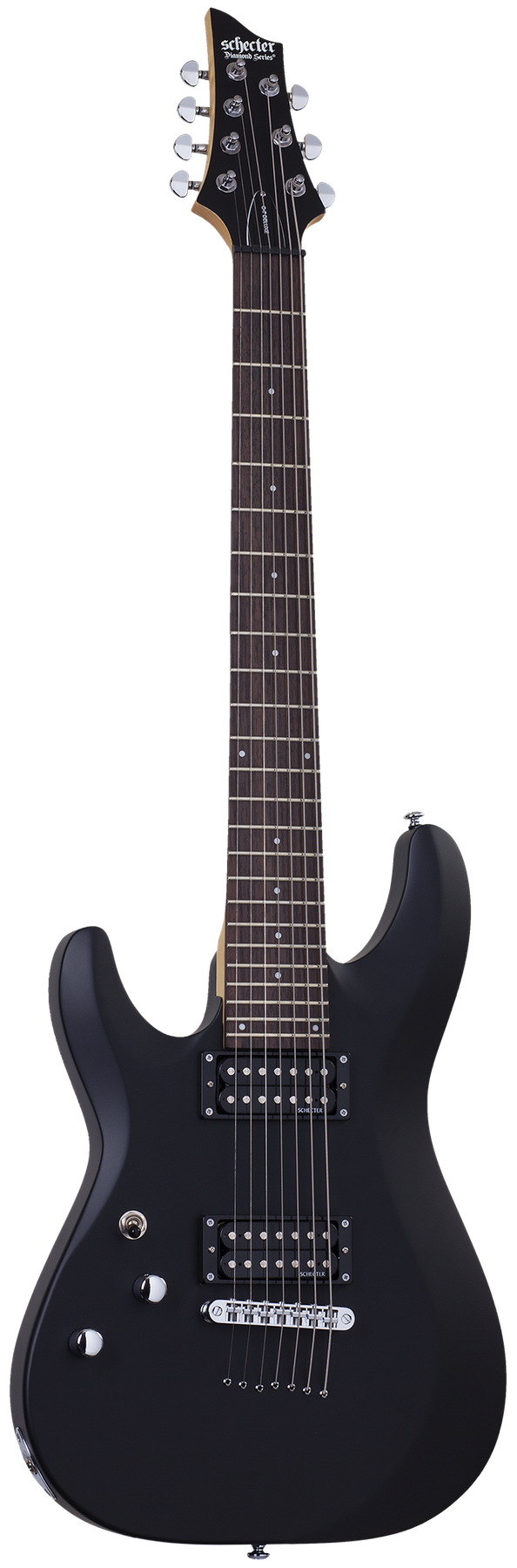 Schecter C-7 Deluxe left-handed electric guitar in Satin Black