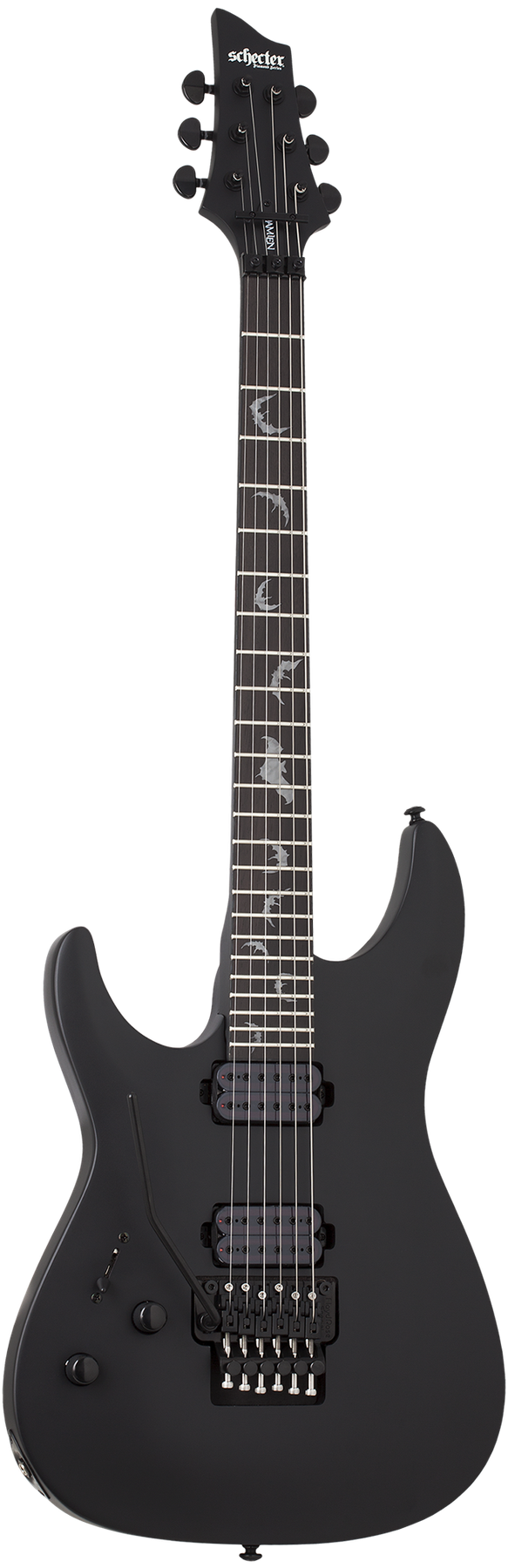 Schecter Damien-6 FR left-handed electric guitar in Satin Black