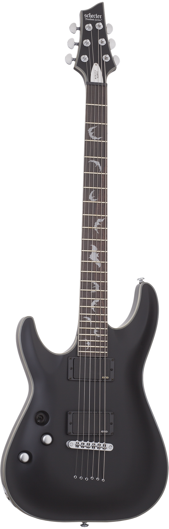 Schecter Damien Platinum-6 left-handed electric guitar in Satin Black