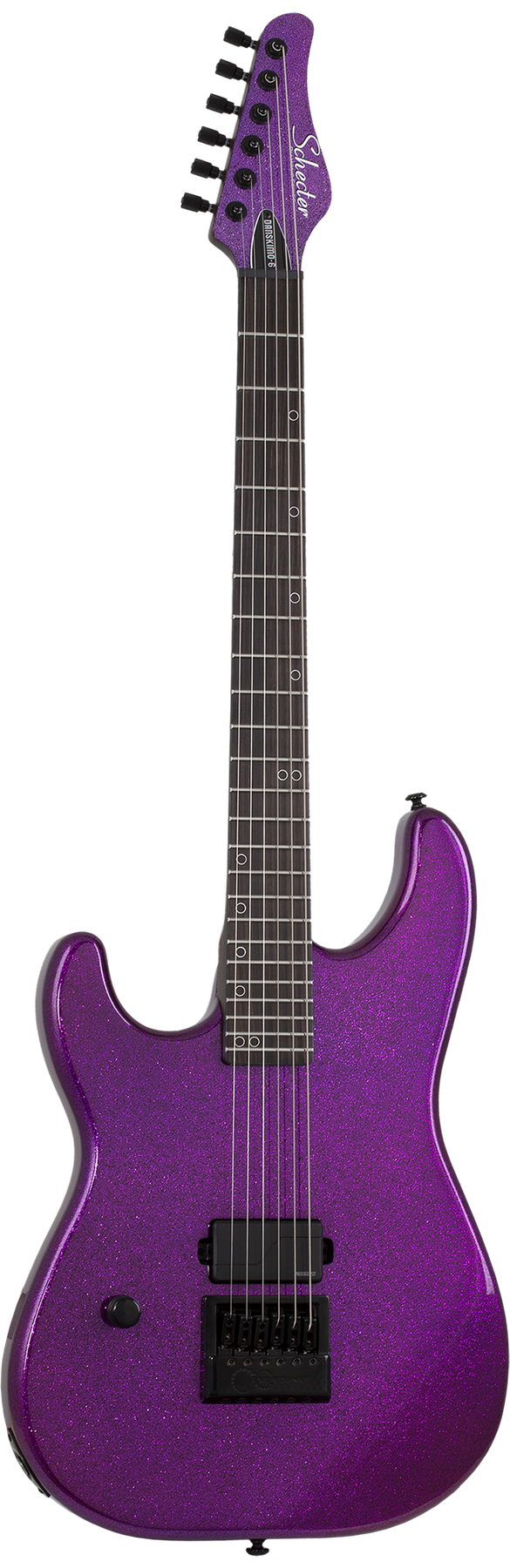 Schecter Daniel Haniß Danskimo-6 left-handed electric guitar in Purple Sparkle