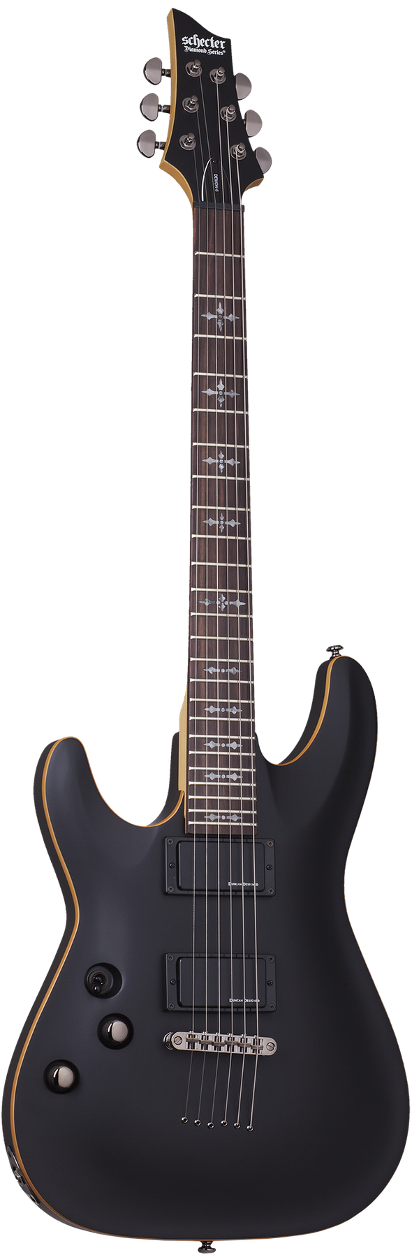 Schecter Demon-6 left-handed electric guitar in Satin Black