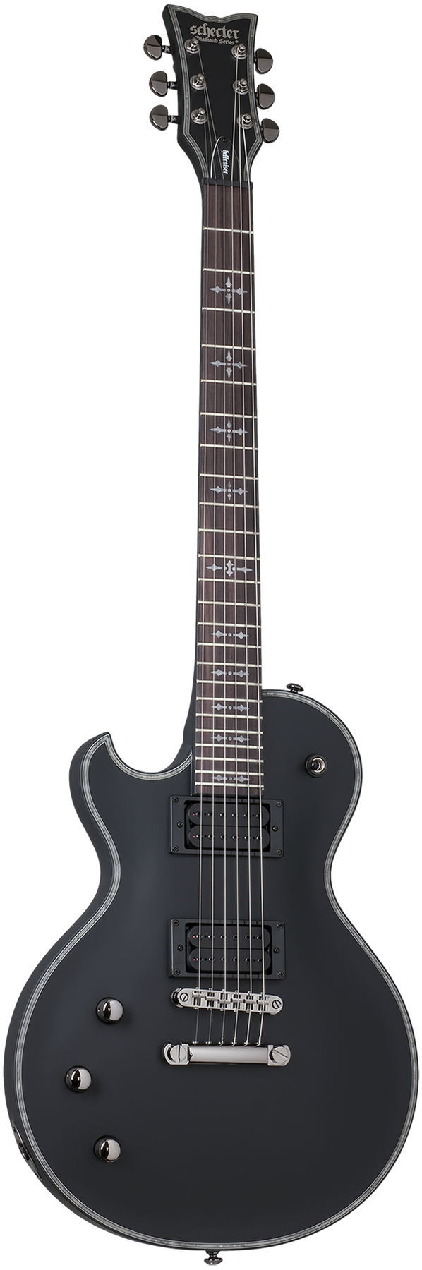 Schecter Hellraiser Solo-II Passive left-handed electric guitar in Satin Black (SBK)