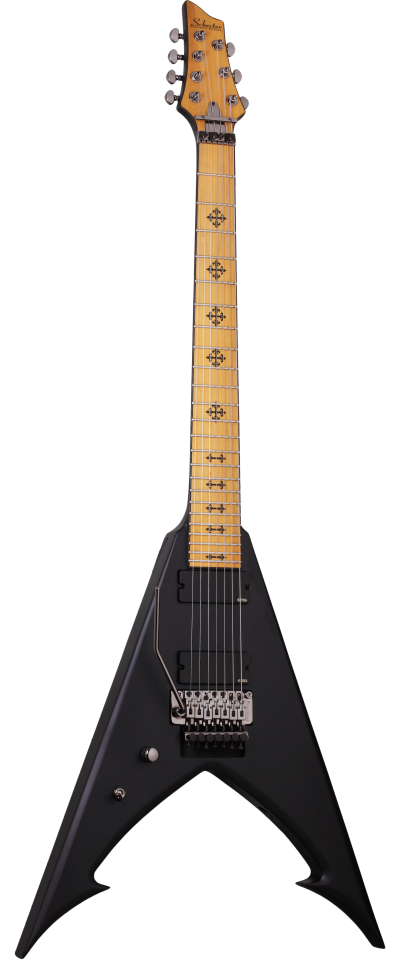 Schecter Jeff Loomis JLV-7 FR left-handed electric guitar in Satin Black (SBK)