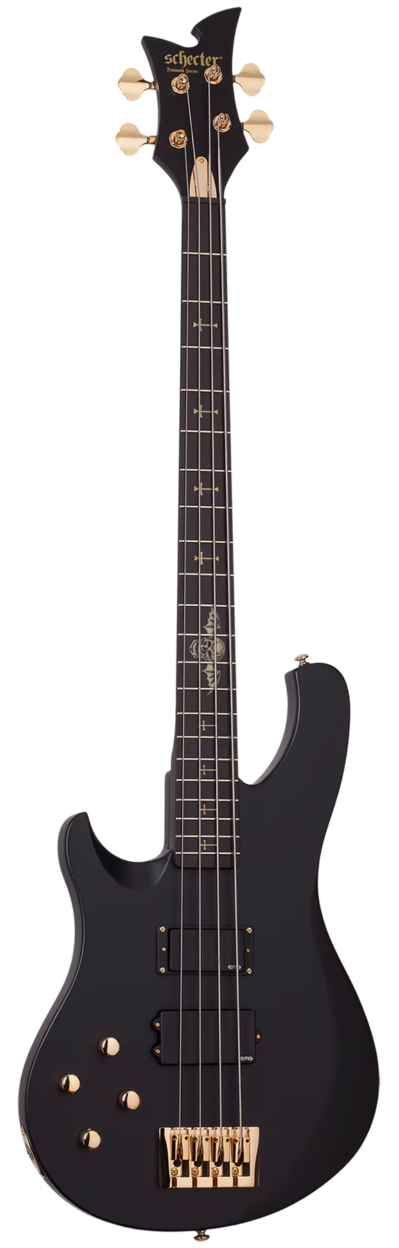 Schecter Johnny Christ Bass LH left-handed electric bass in Satin Black