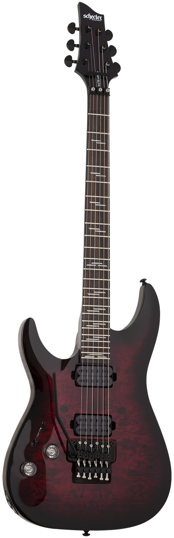 Schecter Omen Elite-6 FR left-handed electric guitar in Black Cherry Burst