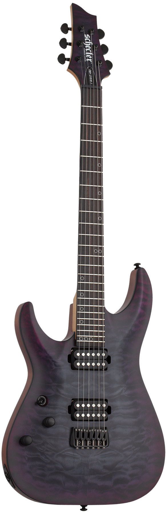 Schecter Omen Extreme-II left-handed electric guitar in Nocturne Shadow