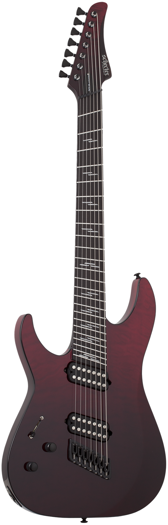 Schecter Reaper-7 Elite Multiscale left-handed electric guitar in Blood Burst