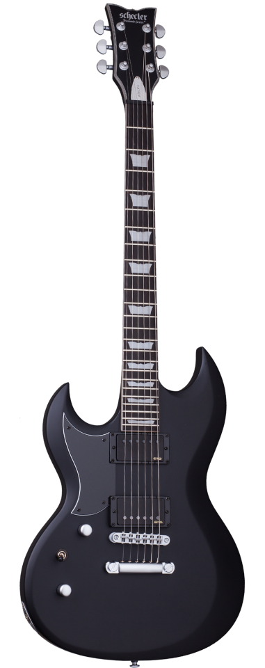 Schecter S-II Platinum left-handed electric guitar in Satin Black (SBK)