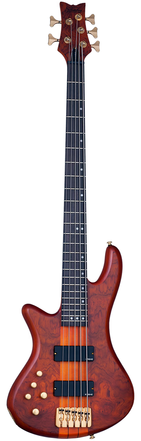 Schecter Stiletto Studio-5 LH left-handed electric bass in Honey Satin