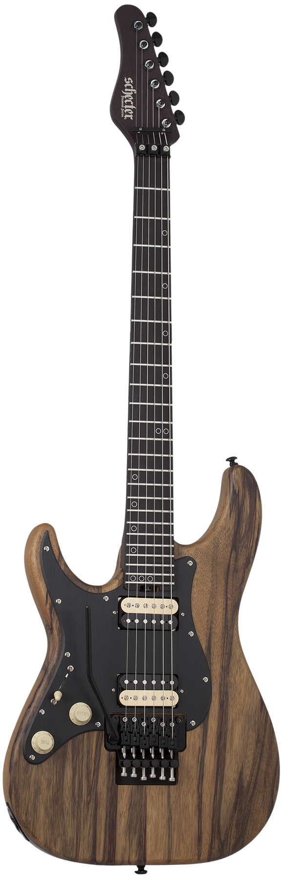 Schecter Sun Valley Super Shredder Exotic FR Black Limba left-handed electric guitar in Natural Satin