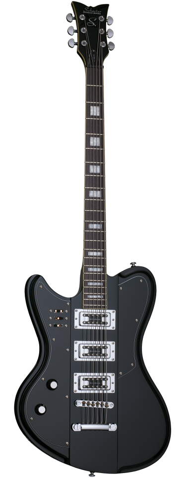 Schecter Ultra-VI left-handed electric guitar in Gloss Black (BLK)