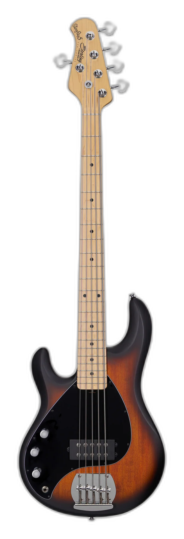 Sterling by Music Man StingRay RAY5 Left Handed left-handed electric bass in Vintage Sunburst Satin