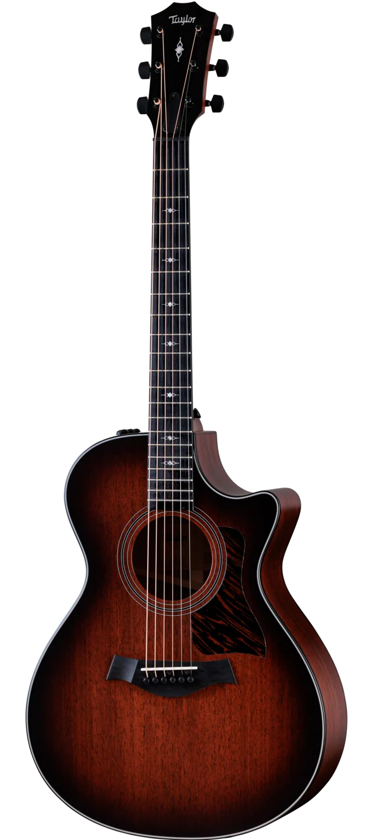 Taylor 322ce left-handed acoustic guitar in Natural, front view
